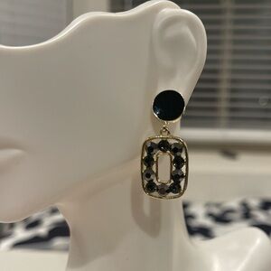 Elegant Black and Gold Earrings